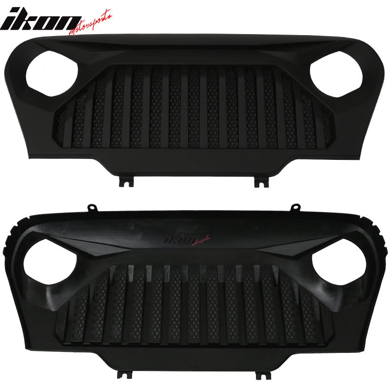 1997-2006 Jeep Wrangler TJ V2 Topfire Monster Hood Matte Mesh Grill - Image 3