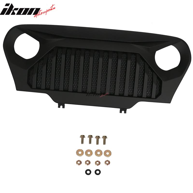 1997-2006 Jeep Wrangler TJ V2 Topfire Monster Hood Matte Mesh Grill - Image 4