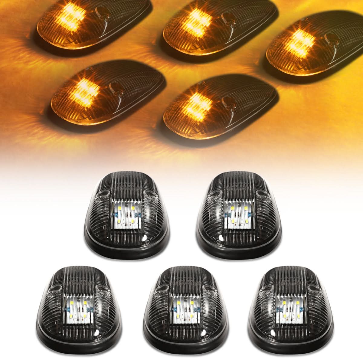 1999-2002 Dodge Ram 2500/3500 Cab Light - Black Housing Amber LED - Image 2
