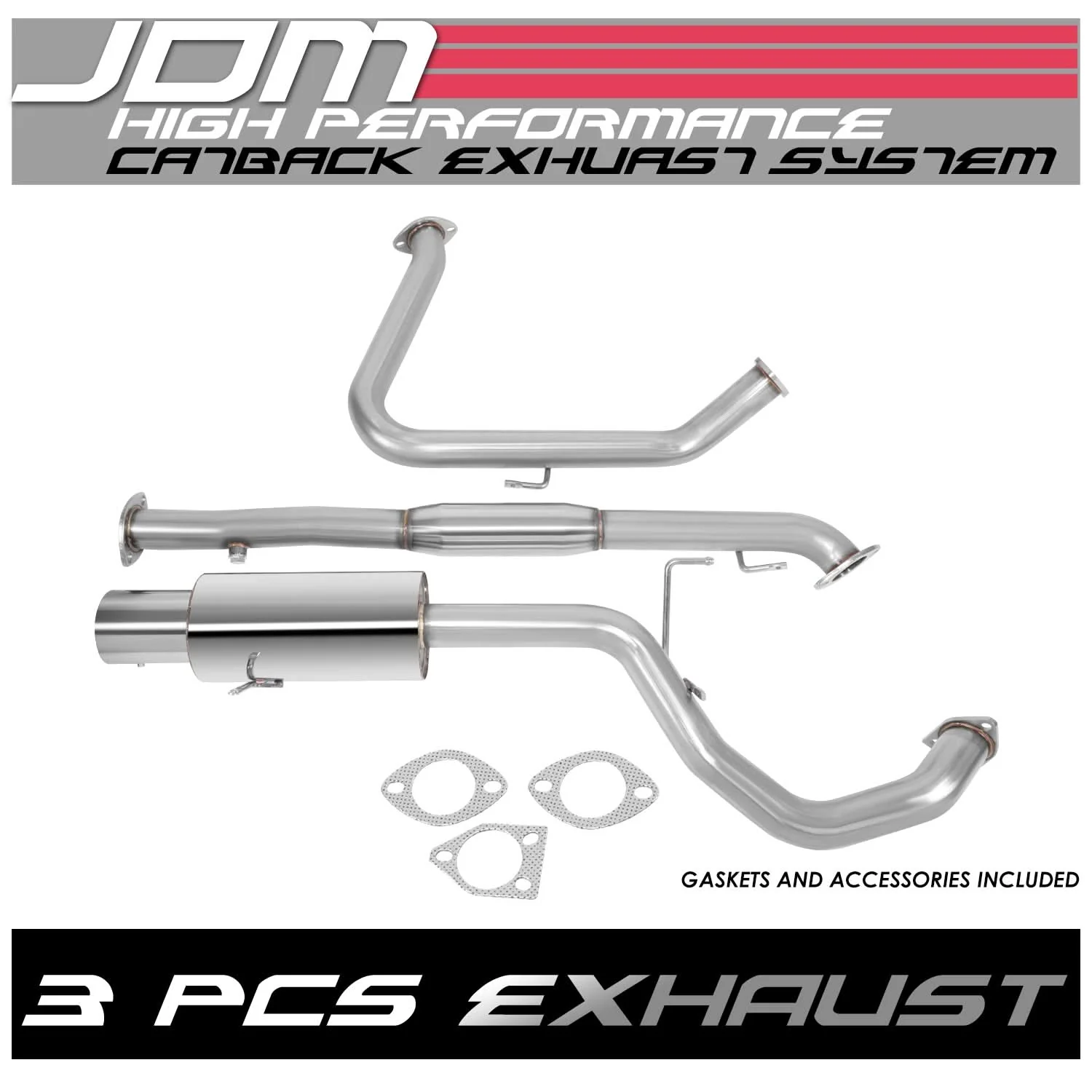 1999-2003 Mitsubishi Galant Single Tip Catback Exhaust Stainless Steel - Image 4