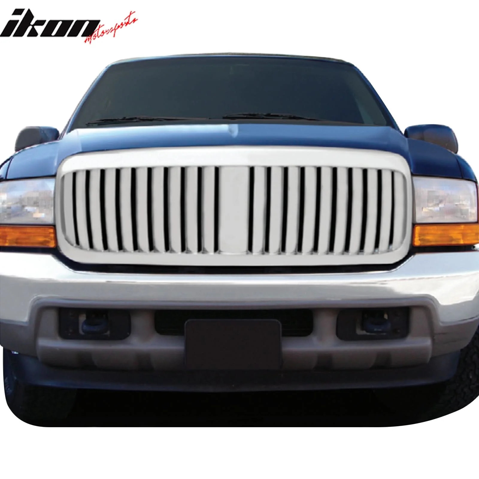 1999-2004 Ford F-250 Super Duty Vertical Chrome Front Upper Grille ABS - Image 2