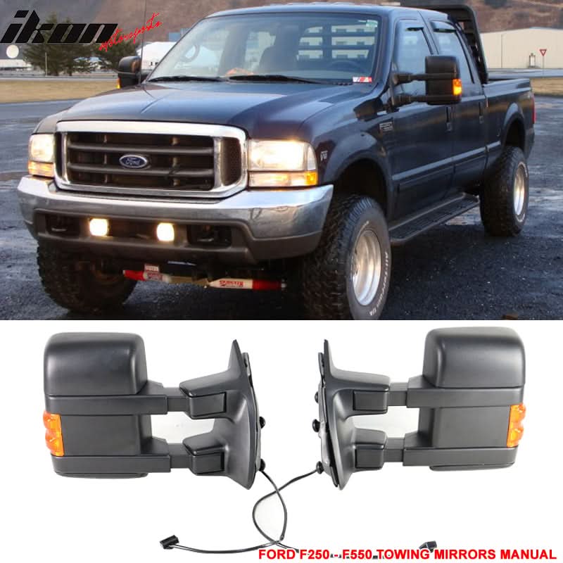 1999-2015 Ford F250 F550 Tow Towing Mirrors Manual Pair - Image 2