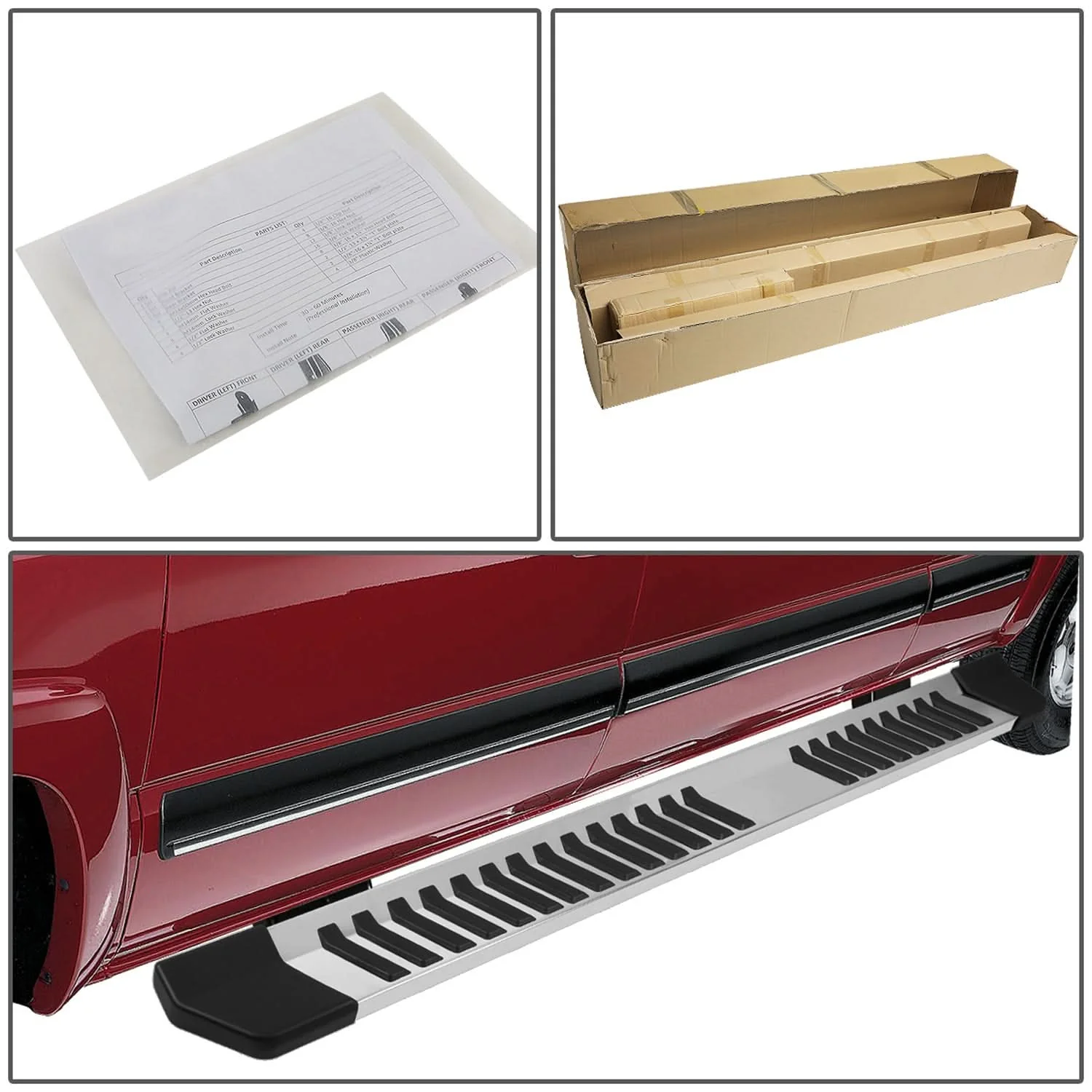 1999-2016 Ford F-250 F-350 F-450 F-550 Super Duty 6" Nerf Bars Silver - Image 6