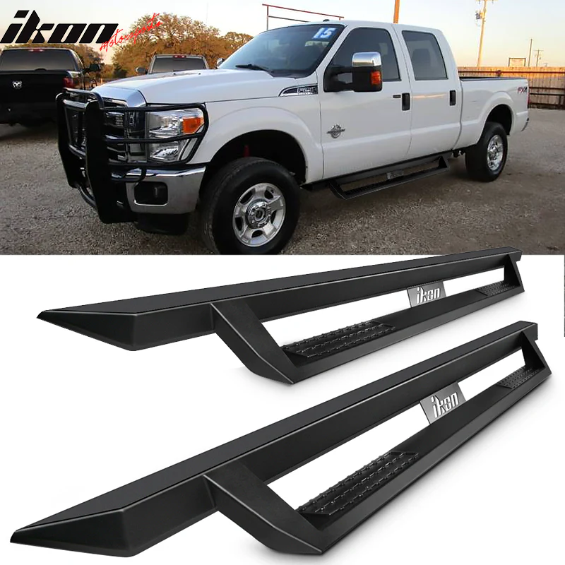 1999-2016 Ford F-250 Superduty IKON V1 Style Side Running Boards Steel - Image 2