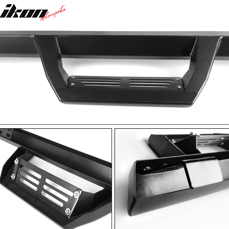1999-2016 Ford F-250 Superduty IKON V2 Black Running Board Solid Steel - Image 6