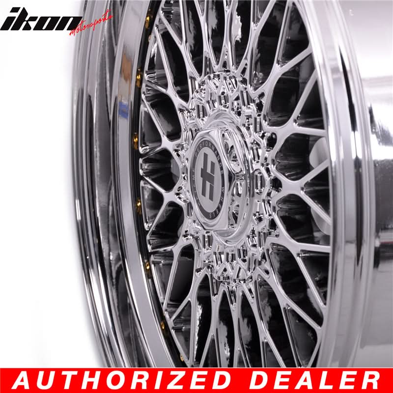 19x9.5 Hayame Wheel Rim Full Platinum & Gold Rivets 5x114.3 5x100 x4 - Image 3