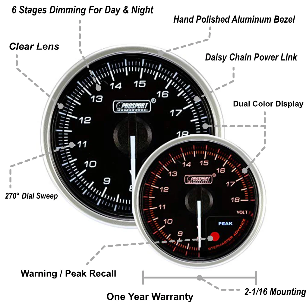 2-1/16" Supreme Electrical Volt Gauge - Image 2