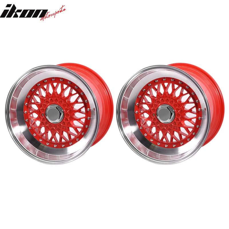 (2) 17X10 +30 5X100 / 5X114.3 Step Lip Deep Dish Mesh Wheels Rims Kit - Image 2
