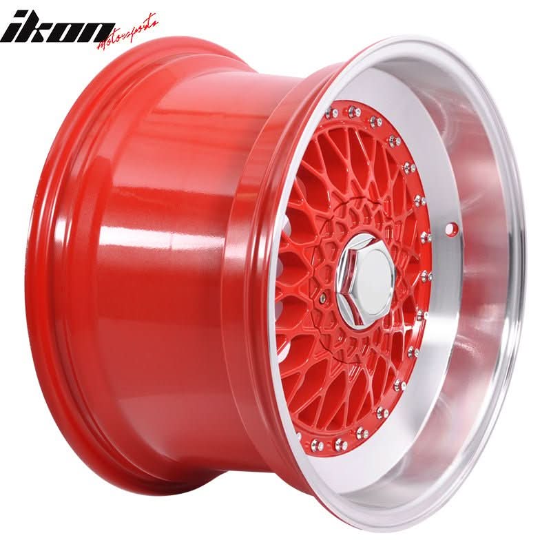 (2) 17X10 +30 5X100 / 5X114.3 Step Lip Deep Dish Mesh Wheels Rims Kit - Image 4