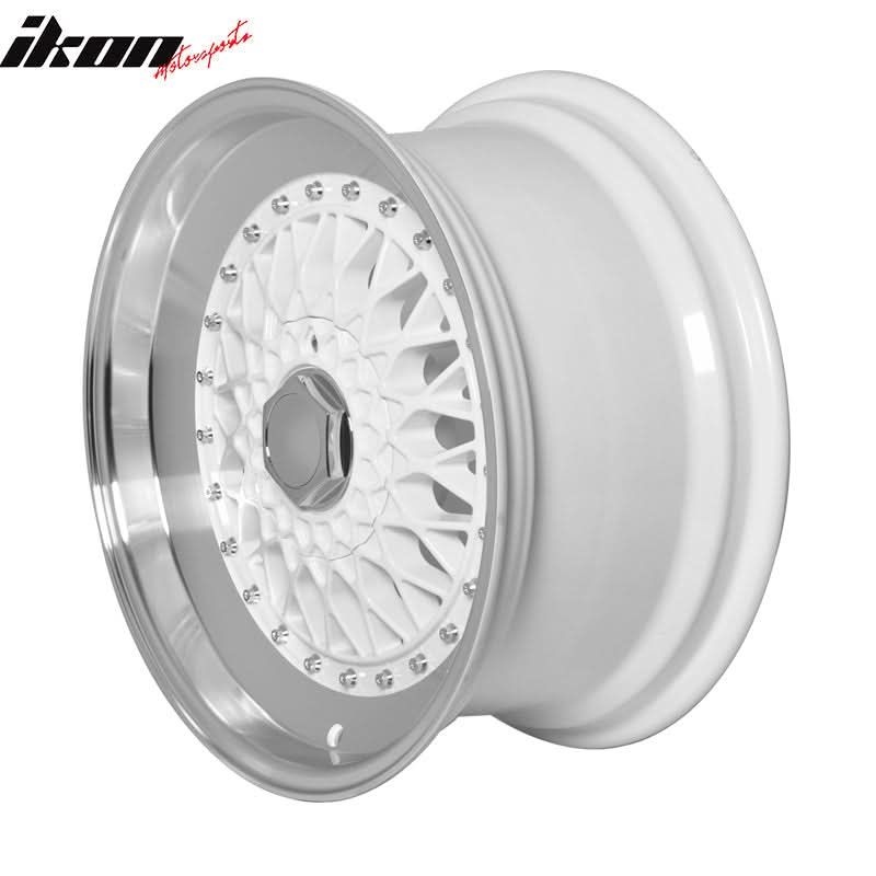 (2) 17X8.5 +25 5X100 / 5X114.3 Step Lip Deep Dish Mesh Wheels Rim Pair - Image 5