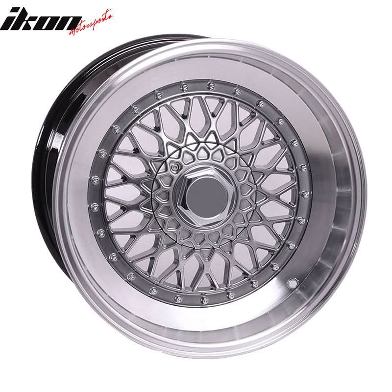 (2) 17X8.5 +25 5X100 / 5X114.3 Step Lip Deep Dish Mesh Wheels Rims - Image 3