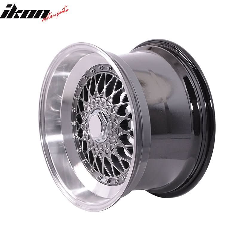 (2) 17X8.5 +25 5X100 / 5X114.3 Step Lip Deep Dish Mesh Wheels Rims - Image 5