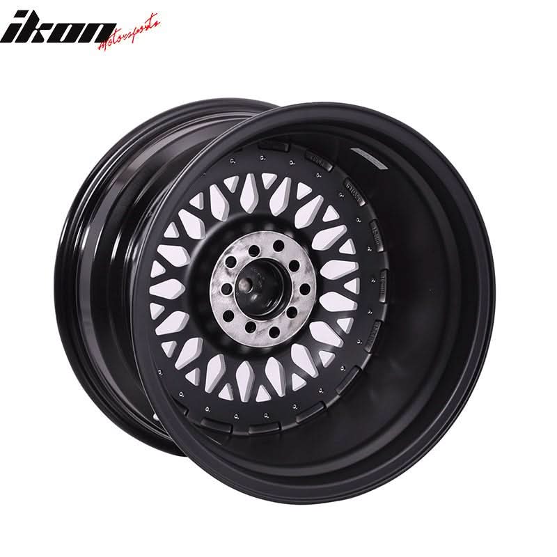 (2) 17X8.5 +25 5X100 / 5X114.3 Step Lip Deep Dish Mesh Wheels Rims - Image 7