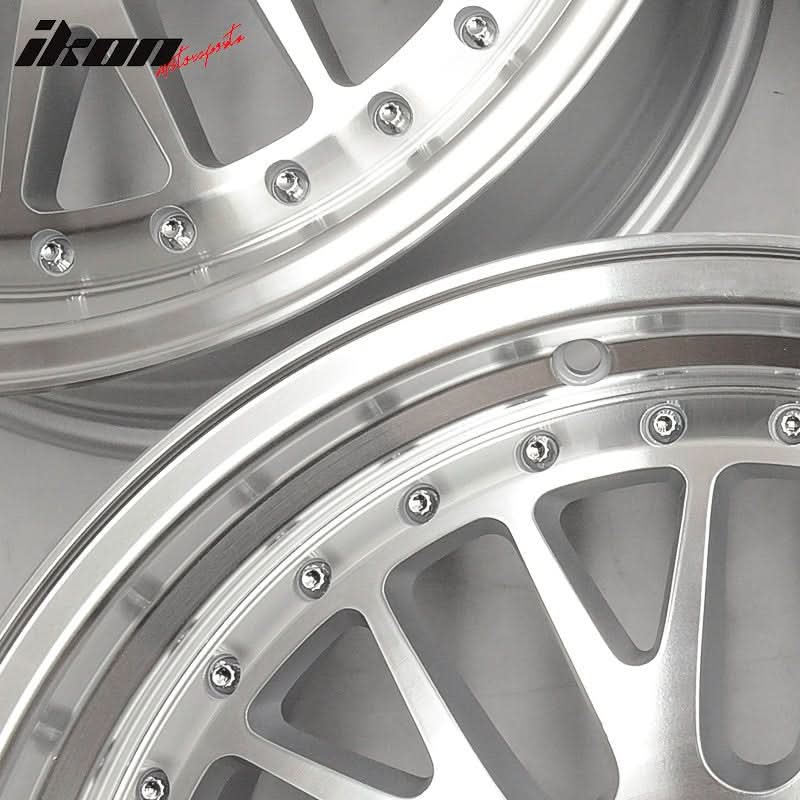 (2) 18X8.5 +35 5X100 Step Lip Mesh Wheels Rims Replacement Car Wheel - Image 4