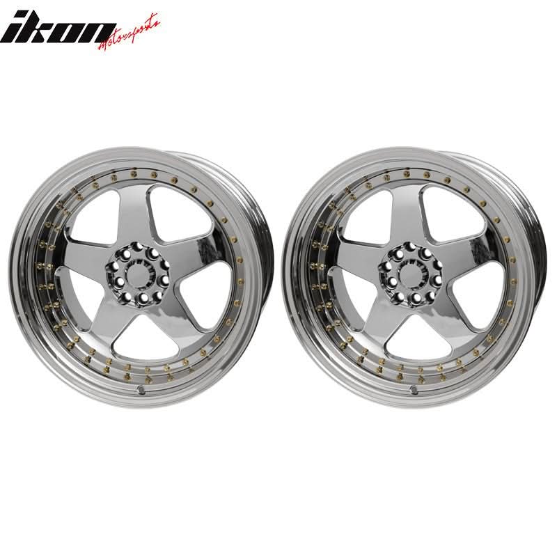 (2) 18X9.0 +30 5X100 / 5X114.3 Step Lip 5 Spoke Wheels Rim Replacement - Image 2
