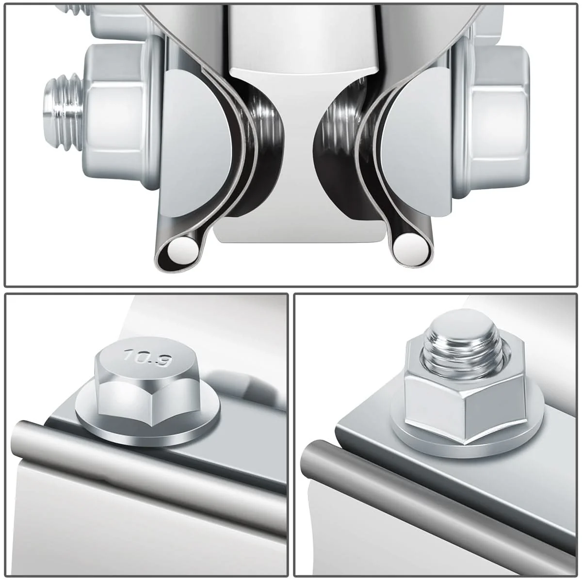 2.25" Lap Joint Exhaust Band Clamp Muffler Sleeve Coupler Stainless Steel - Image 3