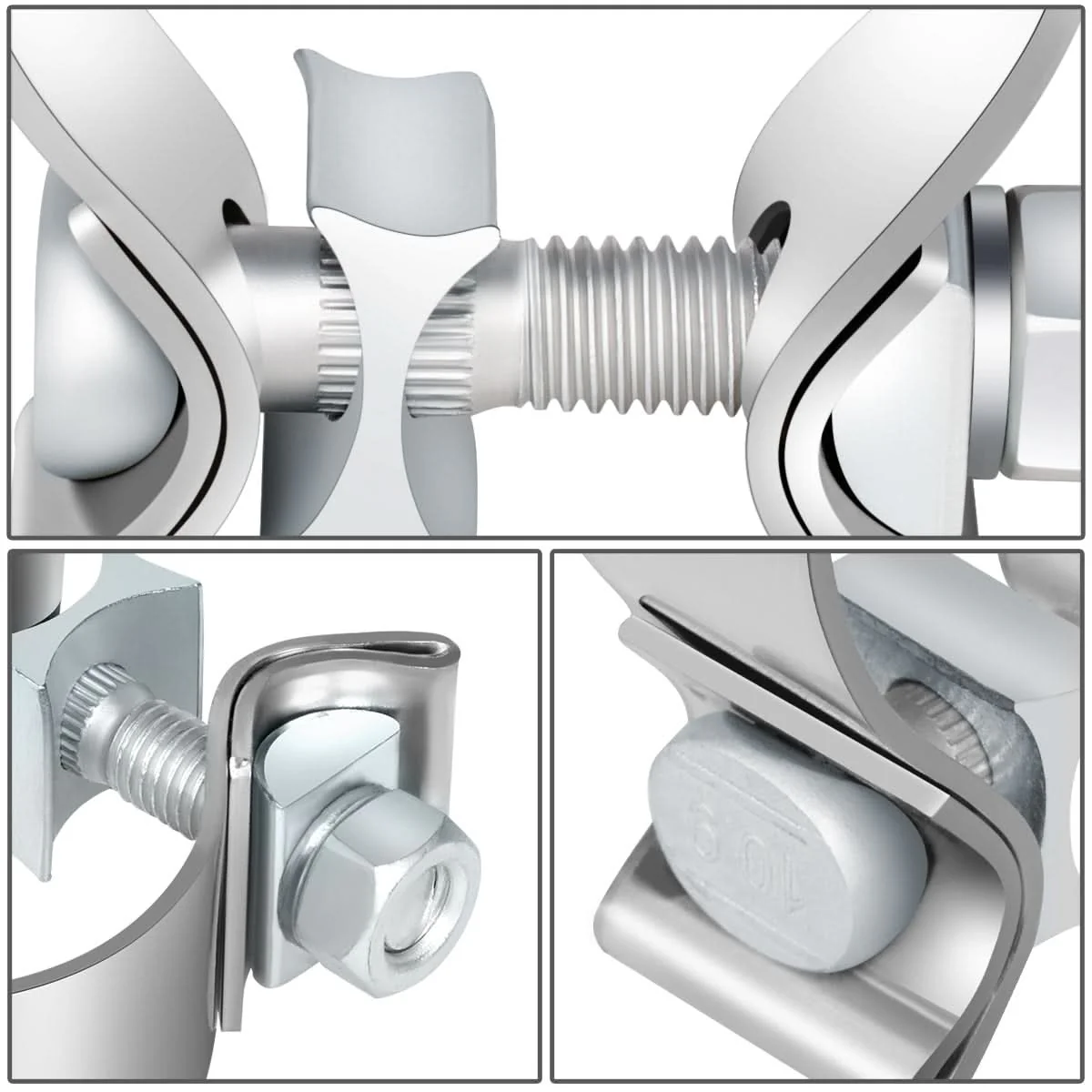 2.25" Stainless Steel Narrow Band Exhaust Clamps (2-Pack) - Image 3