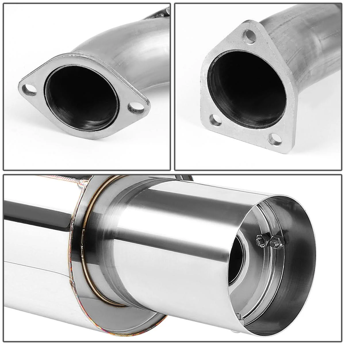 2000-2005 Mitsubishi Eclipse V6 Single Tip Catback Exhaust Stainless Steel - Image 4