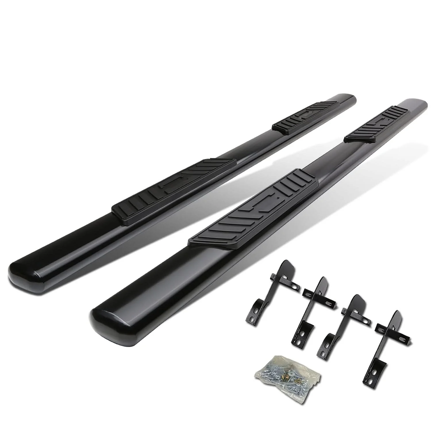 2001-2003 Ford F-150 SuperCrew 5" Oval Nerf Bars - Black - Image 3