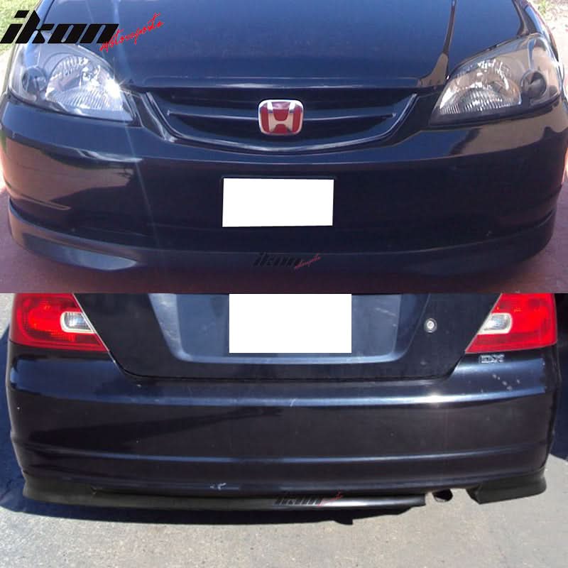 2001-2003 Honda Civic EM2 2DR TR Front + NEW TR Rear Bumper Lip - Image 2