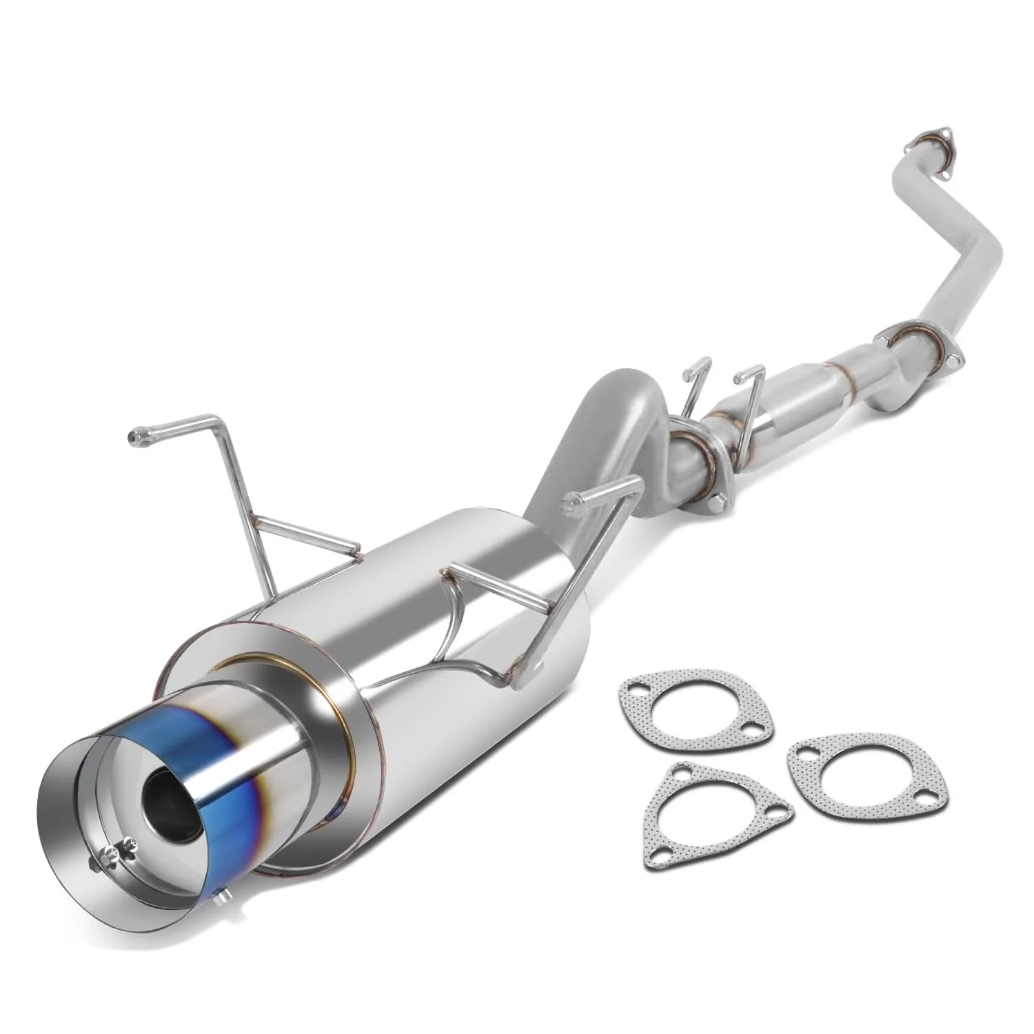 2002-2006 Acura RSX Catback Exhaust System Single Burnt Tip Stainless Steel - Image 2