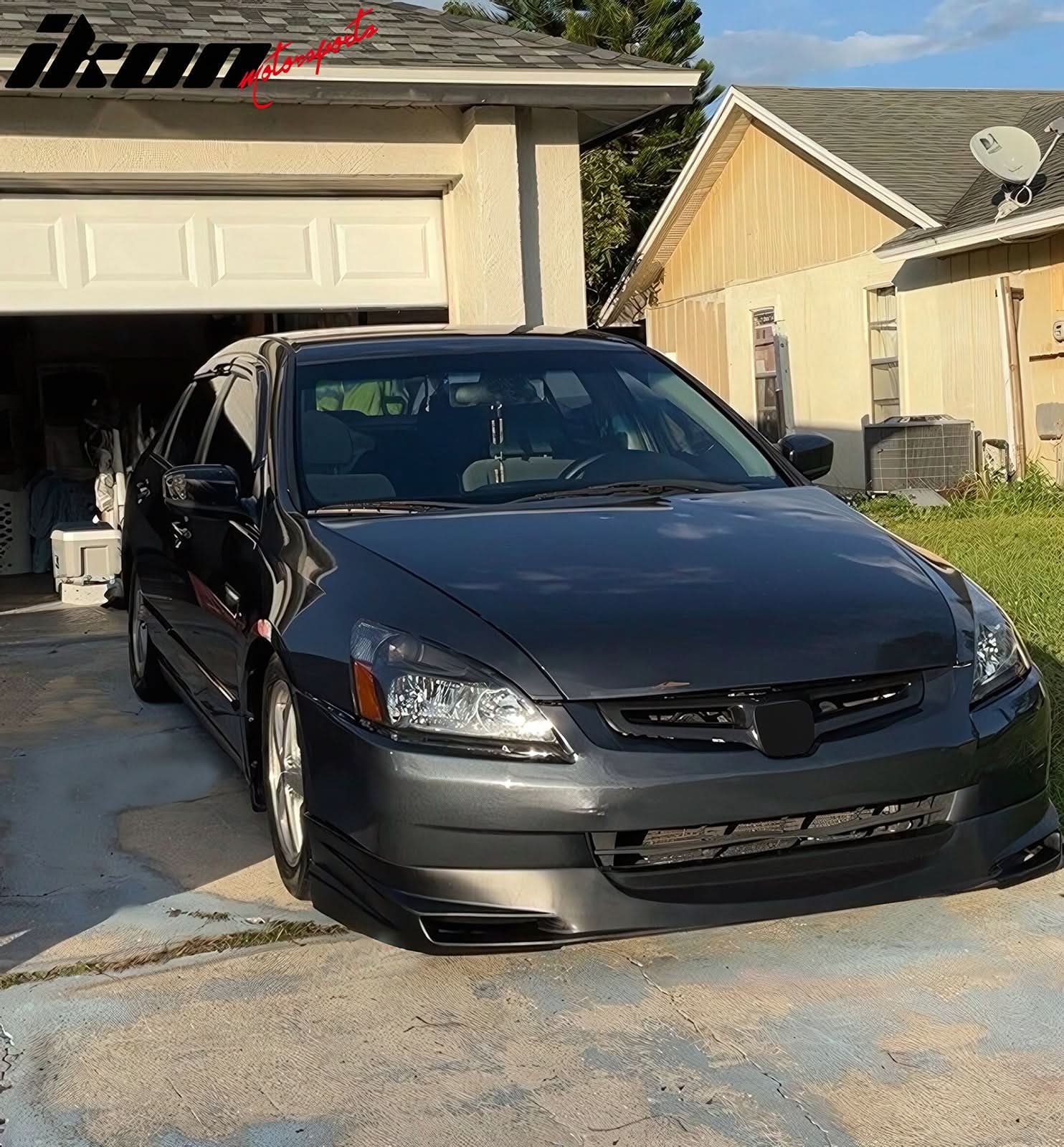 2003-2005 Honda Accord Sedan Mugen Unpainted Front Bumper Lip PU - Image 10