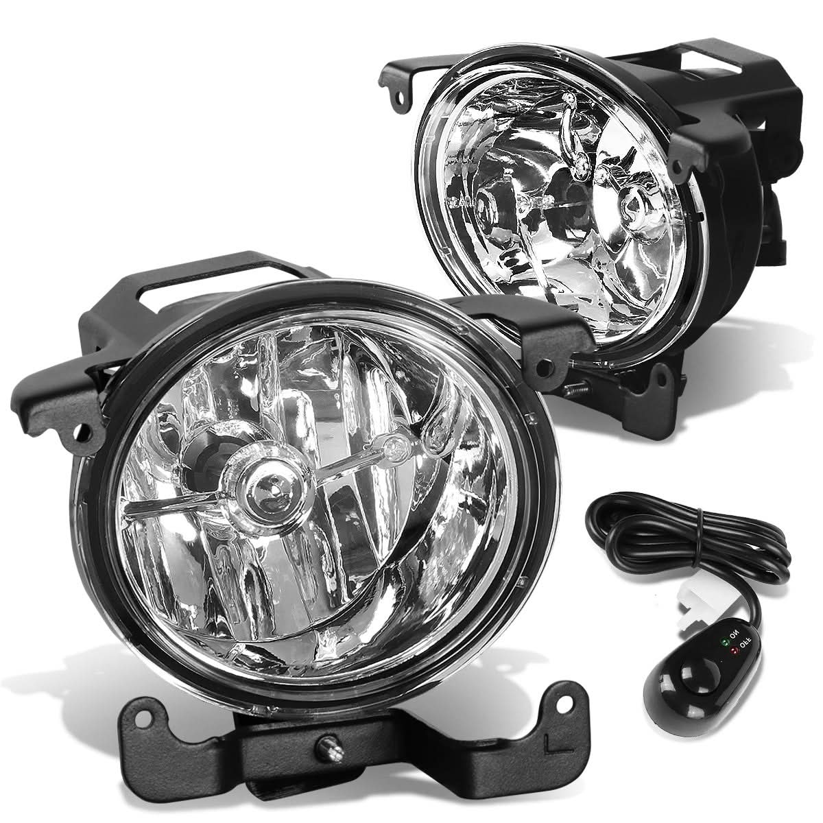 2003-2006 Hyundai Accent Fog Lights with Switch - Chrome/Clear - Image 2