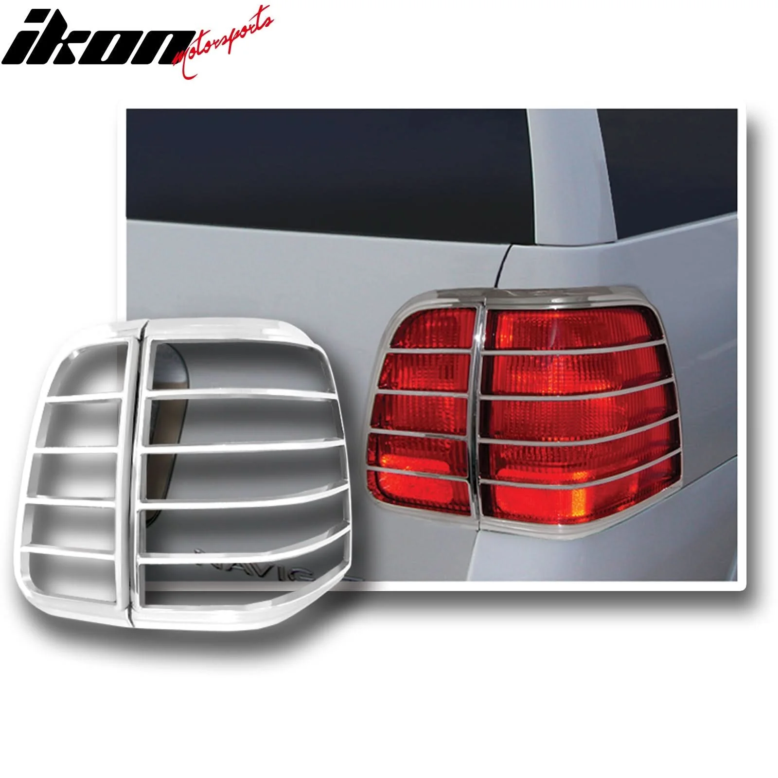 2003-2006 Lincoln Navigator 4PC Tail Light Lamp Bezel Cover Chrome ABS - Image 2