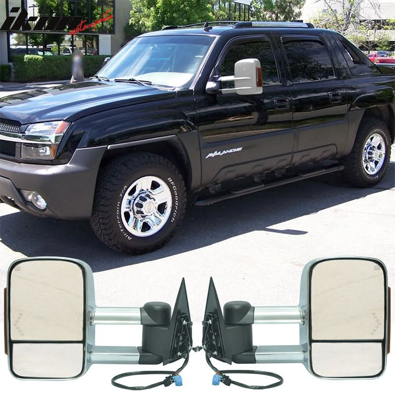 2003-2007Â Silverado Towing Mirrors Power Heated Signal Light Chrome - Image 2