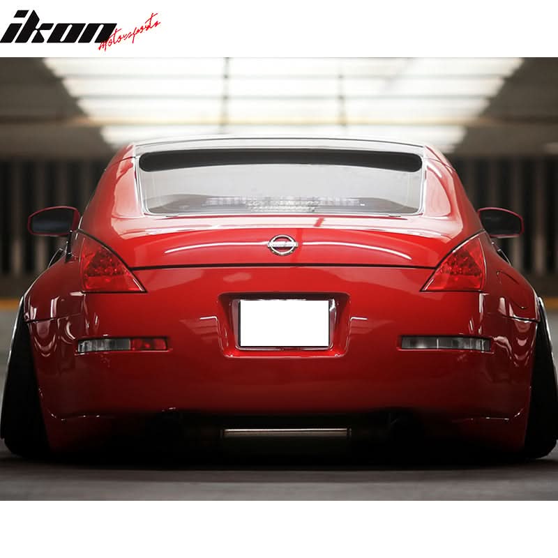 2003-2008 Nissan 350Z RS Style Roof Spoiler Wing Unpainted Black ABS - Image 2