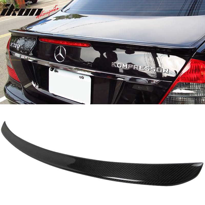 2003-2009 Benz E-Class W211 Sedan AMG Style Carbon Fiber Trunk Spoiler - Image 9