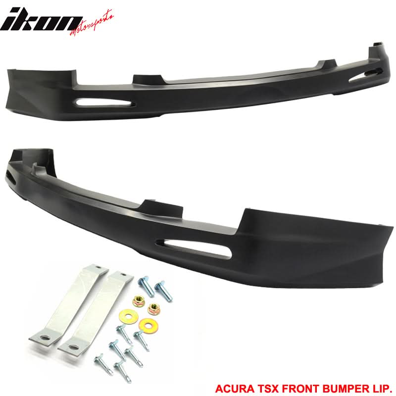 2004-2005 Acura TSX 4DR JDM Style Unpainted Black Front Bumper Lip PU - Image 2