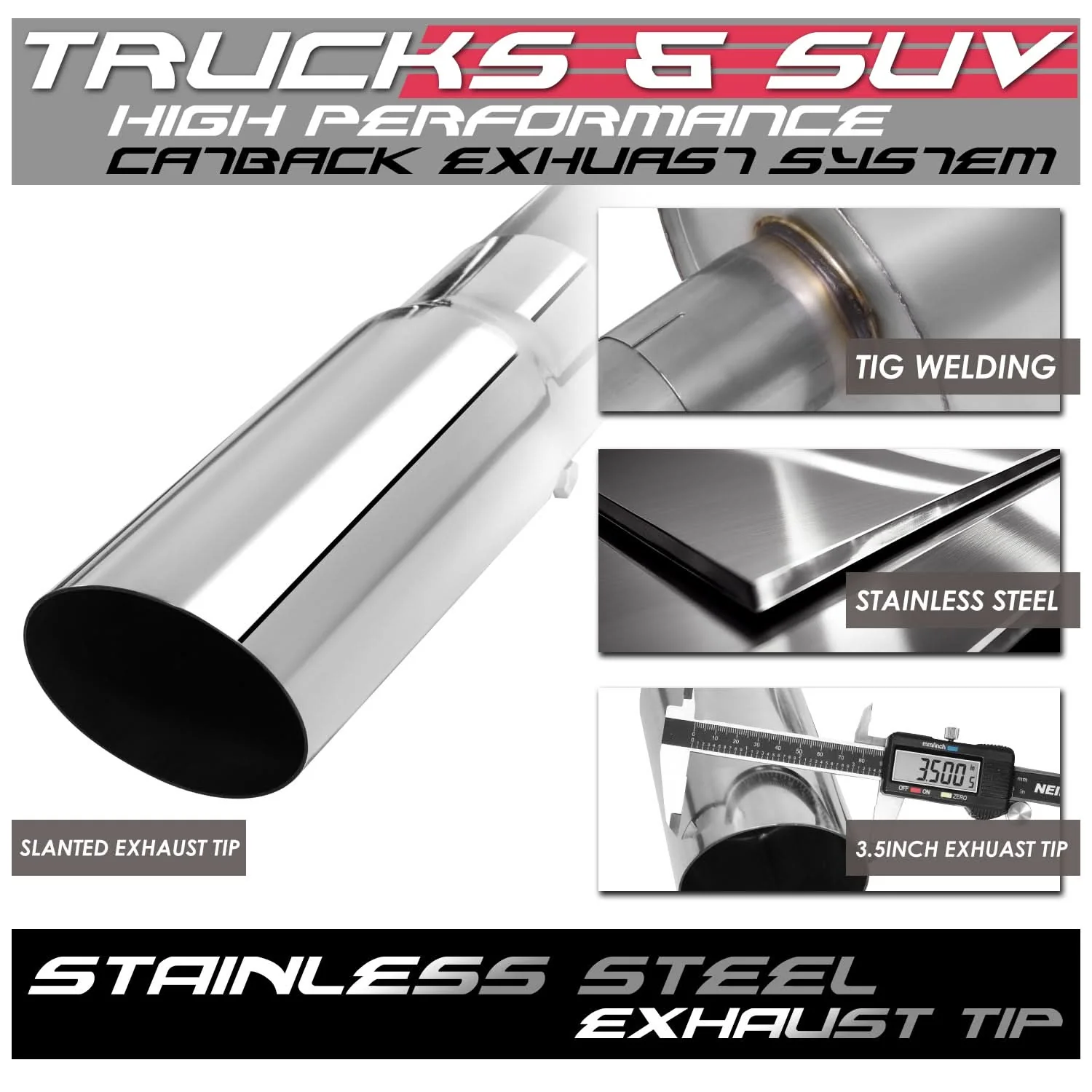 2004-2005 Dodge Ram 5.7L Catback Exhaust System Stainless Steel - Image 2