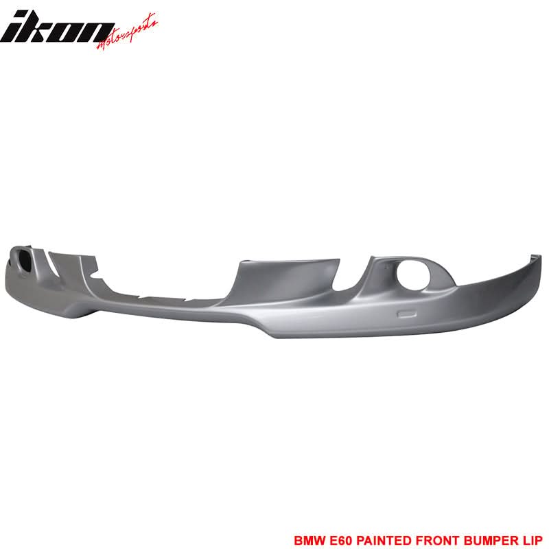 2004-2007 BMW E60 Painted #354 Titanium Silver Metallic Front Lip PU - Image 4
