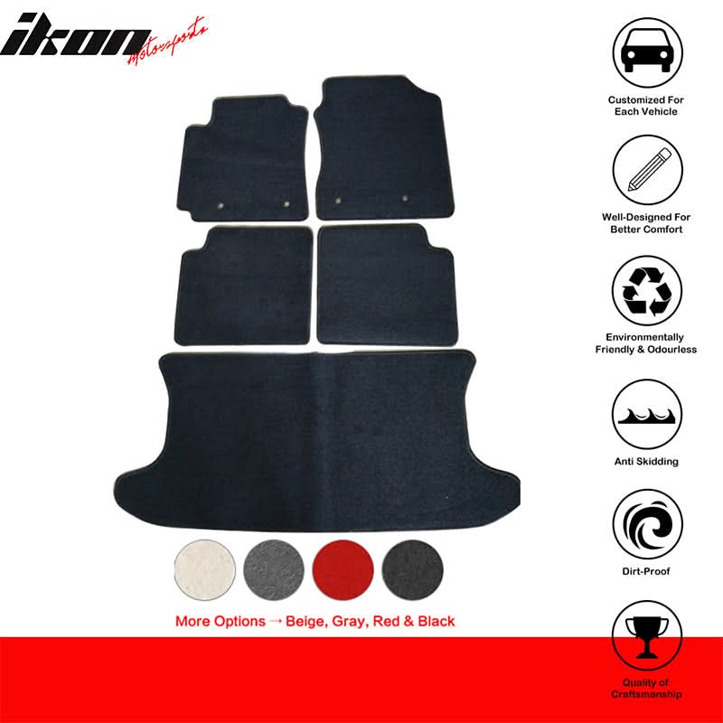 2004-2007 Scion xB Black Car Floor Mats Carpet 5PC Nylon