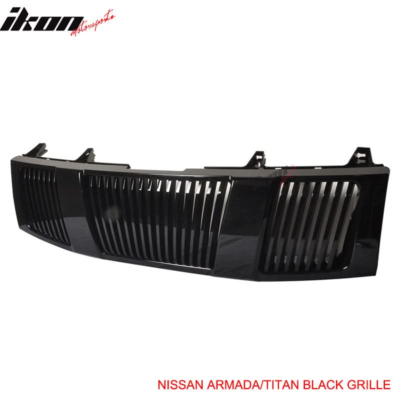 2004-2007Â Nissan Titan Front Hood Grille Vertical Style Black ABS - Image 3