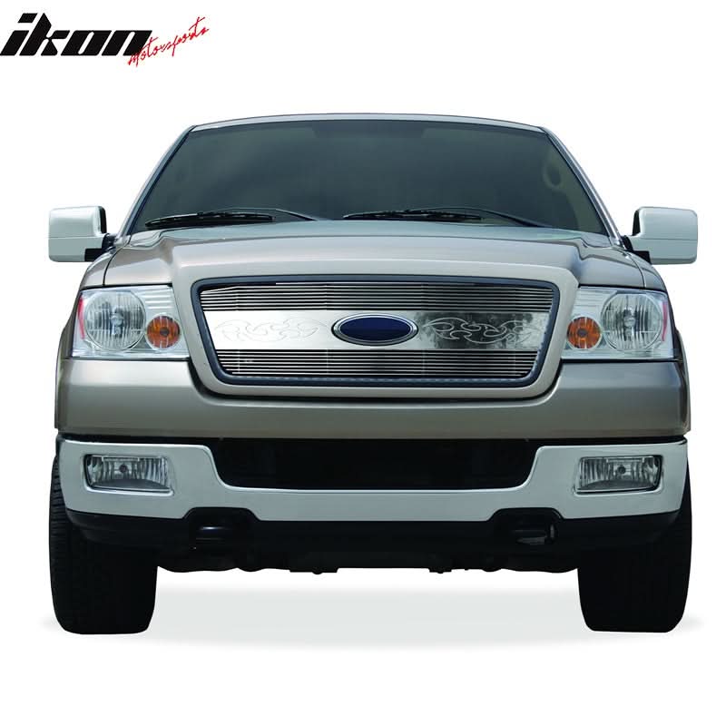 2004-2008 Ford F-150 Blade HoneyComb Style Polished Silver Front Grile - Image 2