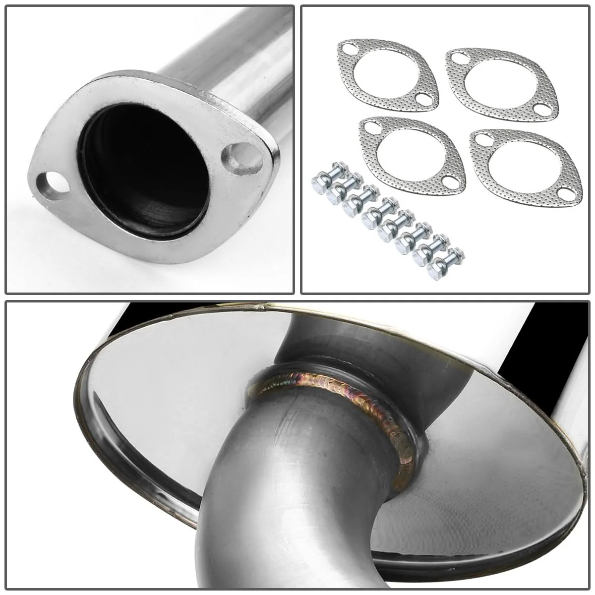 2004-2008 Nissan Maxima Dual Rolled Tip Catback Exhaust - Stainless Steel - Image 6
