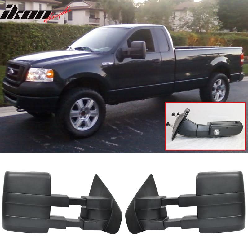2004-2014Â F150 Side View Towing Mirrors Manual Non Heated Unpainted - Image 2