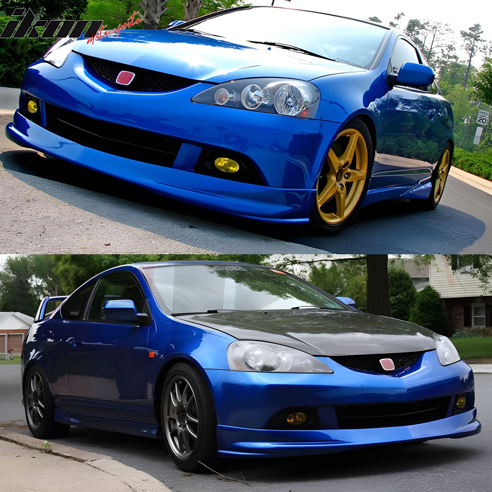 2005-2006 Acura RSX DC5 P1 Style Unpainted Black Front Bumper Lip PU - Image 2