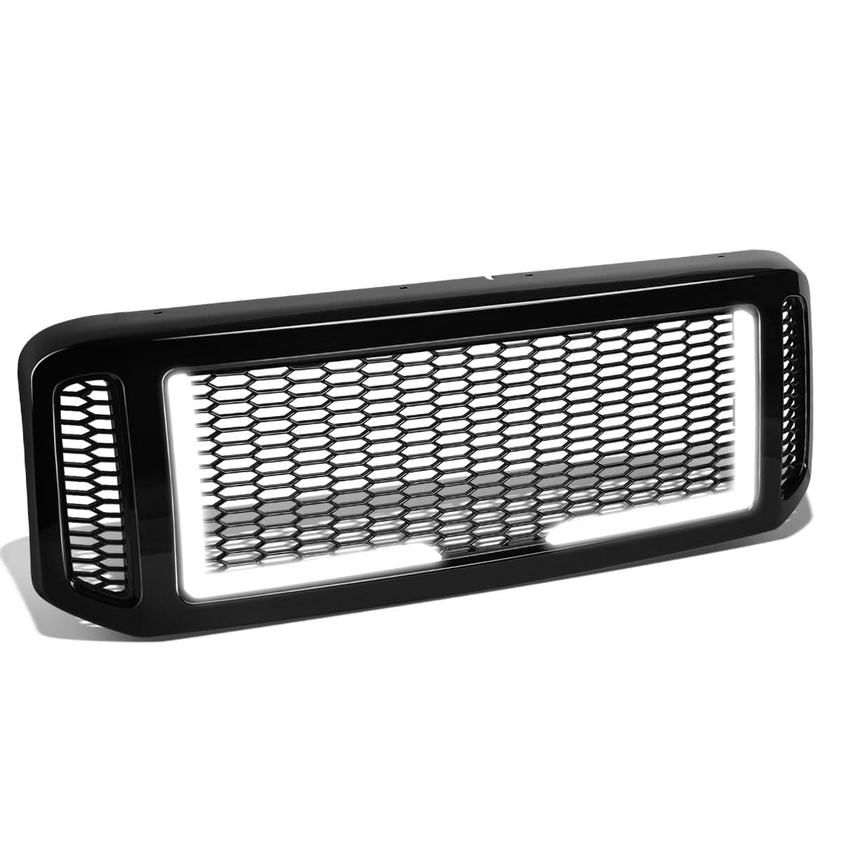 2005-2007 Ford F-250/F-350/F-450/F-550 Honeycomb Mesh Grille w/ LED DRL - Image 2