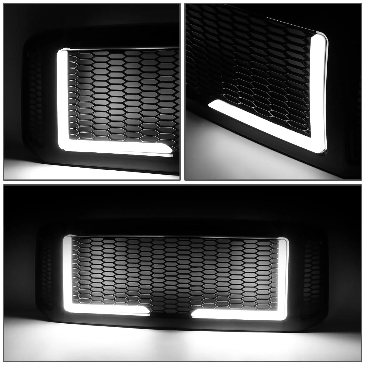 2005-2007 Ford F-250/F-350/F-450/F-550 Honeycomb Mesh Grille w/ LED DRL - Image 4