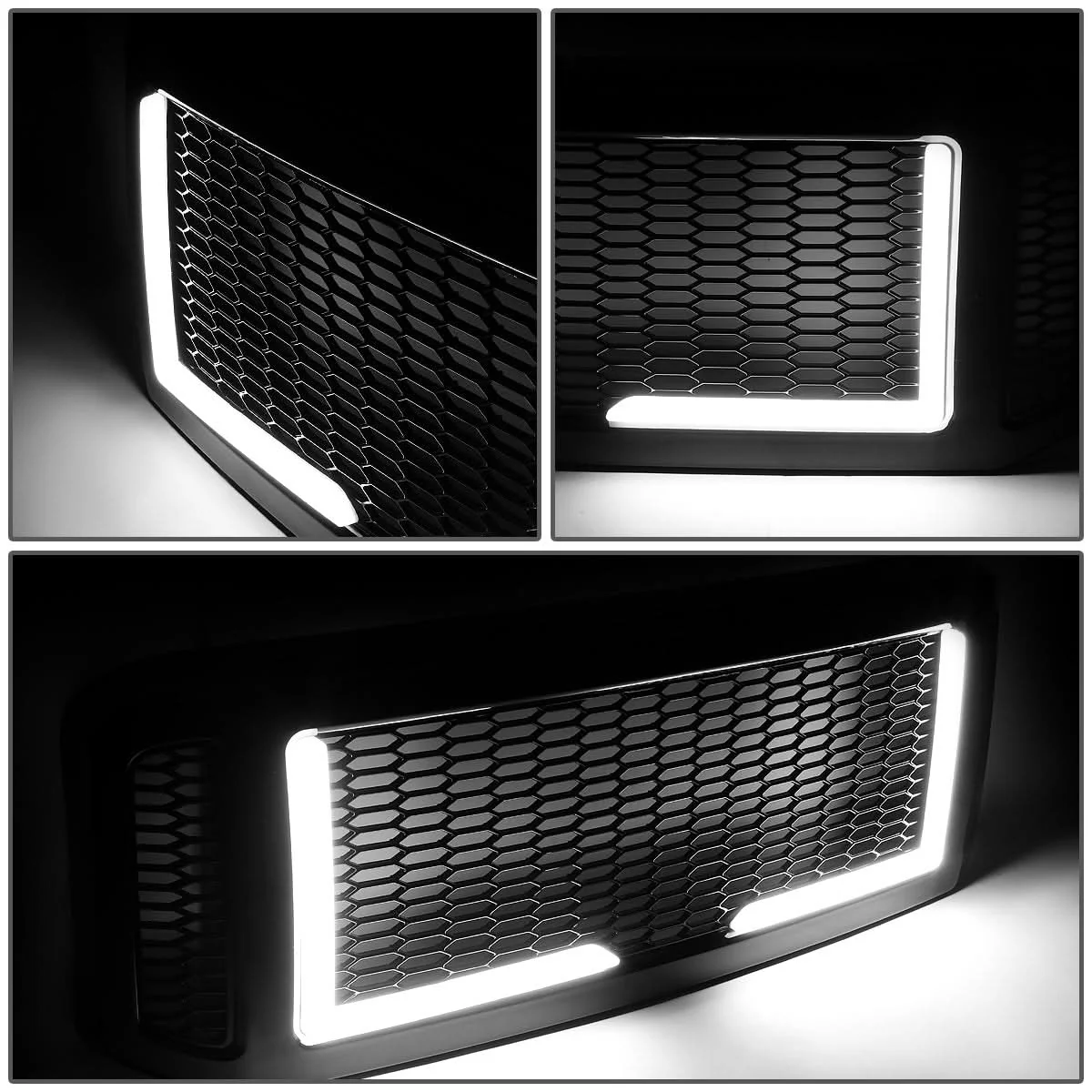 2005-2007 Ford F-250/F-350/F-450/F-550 Honeycomb Mesh Grille w/ LED DRL - Image 5