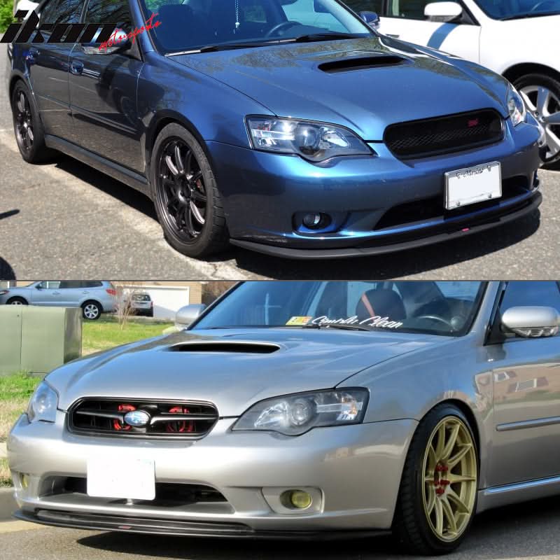 2005-2007 Subaru Legacy STI Style Unpainted Black Front Bumper Lip PU - Image 2