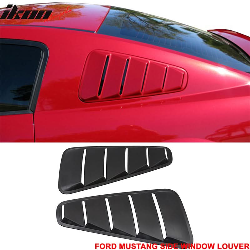 2005-2009 Ford Mustang 5 Vents Quarter Rear Side Window Louver ABS - Image 2