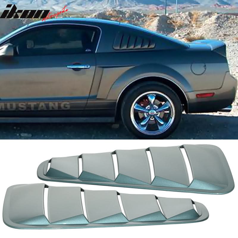 2005-2009 Ford Mustang V6 Side Quarter Window Louvers Windshield Cover - Image 14