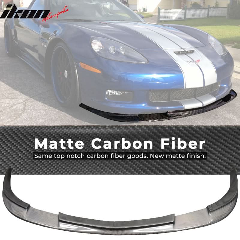 2005-2013 Chevy Corvette C6 Z06 ZR1 Carbon Fiber Front Bumper Lip CF - Image 8