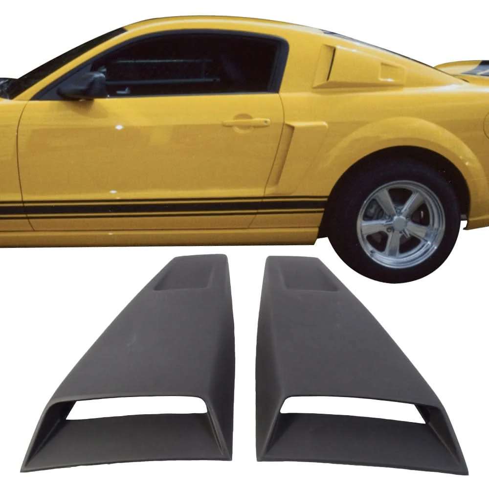 2005-2014 Ford Mustang Eleanor Window Side Louvers Scoops PU - Image 2