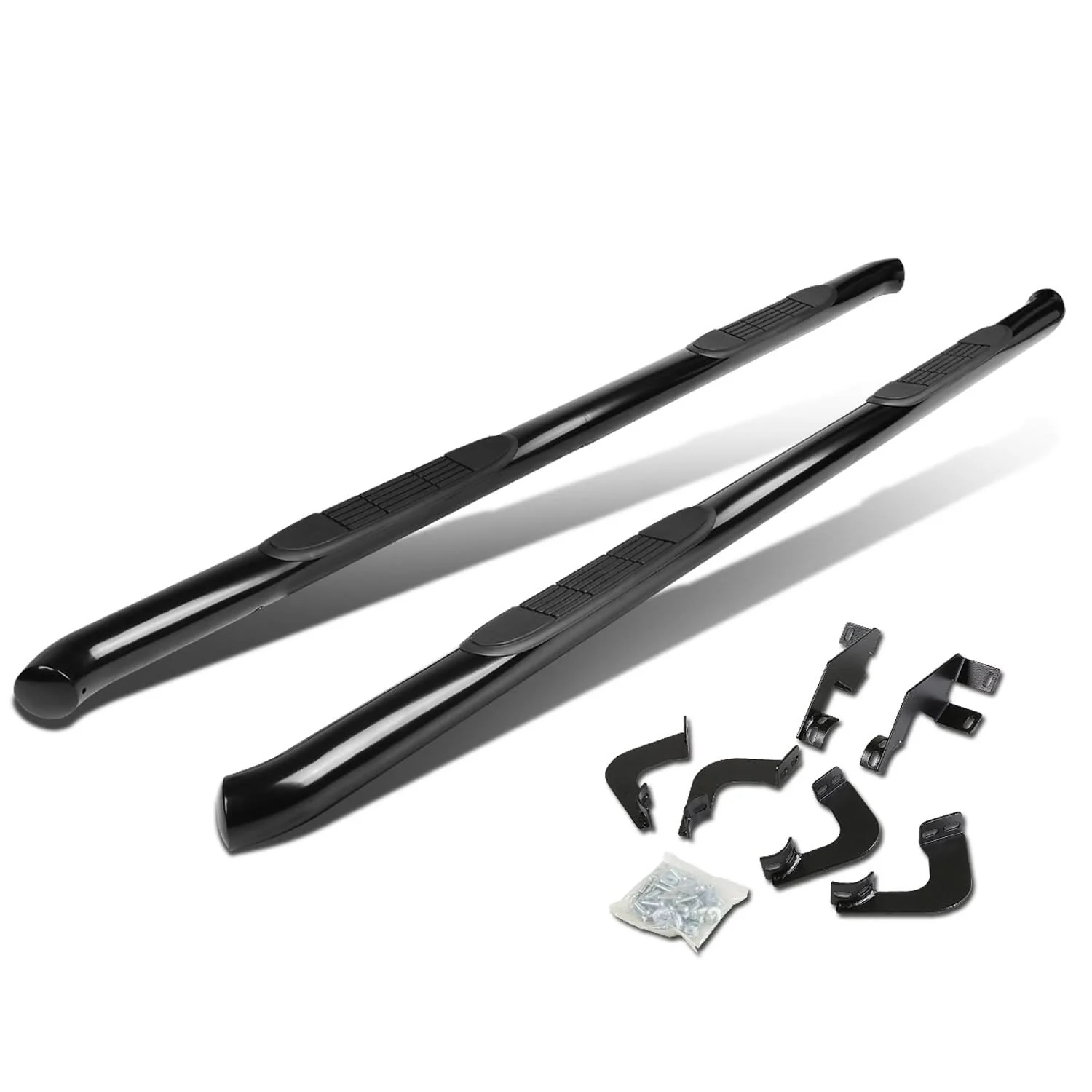 2005-2020 Toyota Tacoma Double Cab 3" Round Nerf Bars - Black - Image 3
