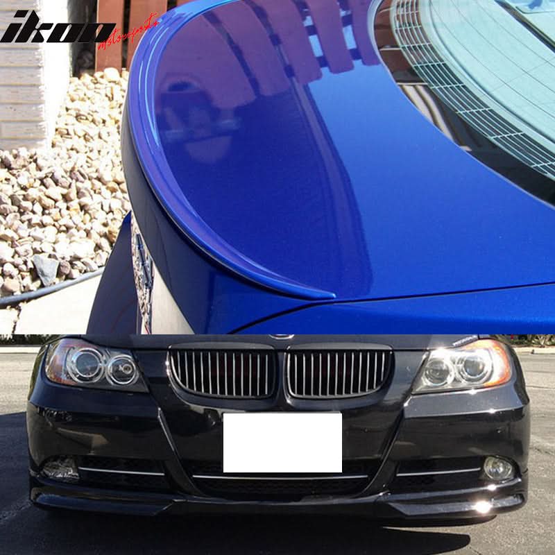 2006-2008 BMW E90 M3 Style #668 Trunk Spoiler + OE Front Splitter ABS - Image 2